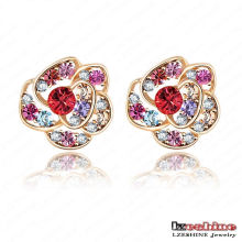 Cheap Wholesale Flower Shaped Crystal Stud Earring for Women (ER0004-C)